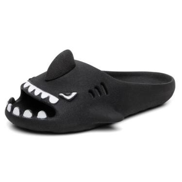 Imagem de Chinelo Infantil Slide Tubarao Divertido Barbatana Calce Facil Microex