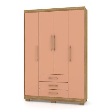 Imagem de Guarda Roupa Solteiro 4 Portas E 3 Gavetas Valência Nature/camarim - Pallazio