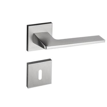 Imagem de Fechadura Sara Cromado Acetinado Roseta Quadrada 40mm Pado Interna