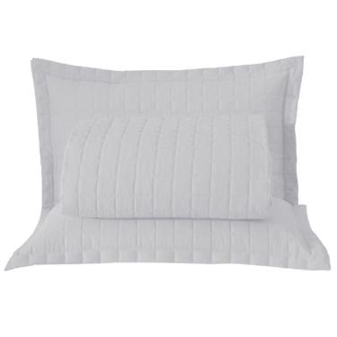 Imagem de Kit Cobre Leito Colcha Monaco King Dupla Face 3 Peças - Branco