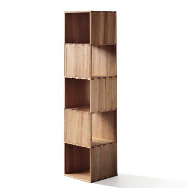 Imagem de unununu Estante de canto, estante, prateleiras de exibição independentes, organizador de armazenamento multifuncional para escritório em casa, prateleiras abertas (marrom rústico, 165 cm, 5)