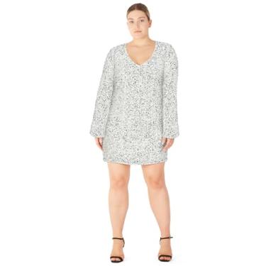 Imagem de City Chic Vestido coquetel feminino plus size - Paislee, Prata, 46