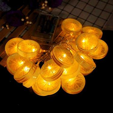 Imagem de Cordão de luzes em forma de fatia de limão, 1,5 m, 10 luzes de LED para jardim, lâmpada de Natal, decoração de festas de fim de ano (laranja)