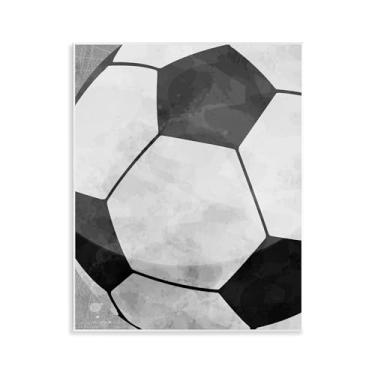 Imagem de Stupell Industries Arte de placa de parede com bola de futebol divertida, design de Christine Simpson Art, 35 x 28 cm