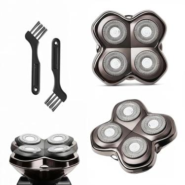 Imagem de Pacote com 2 cabeças de substituição profissionais para Skull Shaver Pitbull Gold Pro, Silver PRO, Platinum PRO, Butterfly Kiss PRO, Diamond PRO Series... 4 cabeças flutuantes para um barbear rápido