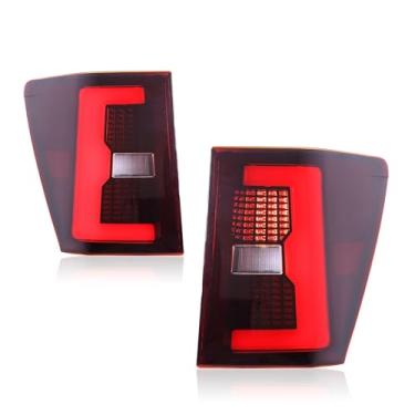 Imagem de JOLUNG Luzes traseiras compatíveis com Grand Cherokee 2005 2006 2007 2008 2009 2010, conjunto de luzes traseiras com luzes de ré de seta DRL, luzes traseiras de farol de neblina de freio, 1 par