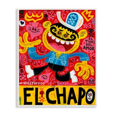 Imagem de Stupell Industries Arte giclée emoldurada em preto com desenho caprichoso El Chapo, design de Jorge R. Gutierrez, 14 x 11