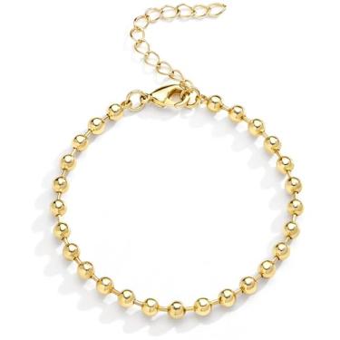 Imagem de Poxtex Tornozeleiras extragrandes para mulheres, tornozeleira grande, ouro real 14K, à prova d'água, 25,4 cm + 5 cm, pulseiras de tornozelo grandes ajustáveis para mulheres plus size, pulseiras de