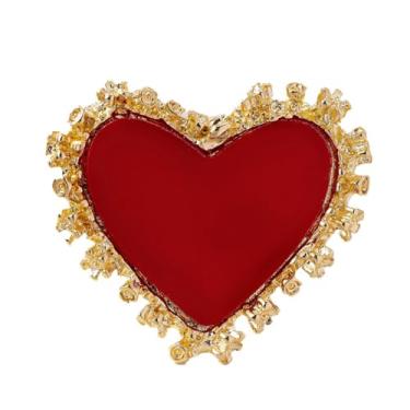 Imagem de Kokoma Broche de coração moderno para Woomen, vintage amor coração decorativo lapela distintivo corpete broche xale clipe alfinetes de segurança acessório joias dia dos namorados, 1.37 Inches X 1.57