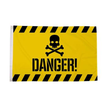 Imagem de AZ FLAG - Bandeira amarela de perigo - 9,5 cm x 1,5 m - Faixa de poliéster 100D Caution Be Carreful com dois ilhós de metal - Resistente ao desbotamento - Cores vivas - 150 x 90 cm