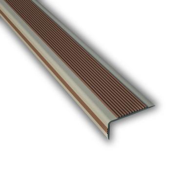 Imagem de Protetor De Borda De Escada De Ligação De Borracha L-moulding Tira De Transição De Piso Nariz De Escada Degraus De Borda De Escada Autoadesivo De Borracha Deg, Brown, 5cmX2.5cmX1.4m