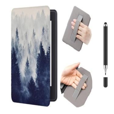 Imagem de Akacy Padrão pintado com capa de alça para Kindle paperwhite de 15 cm 10 Geração (2018, modelos PQ94WIF). Capa traseira de borracha TPU de silicone flexível fina e macia com cantos reforçados (15)