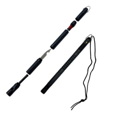 Imagem de NORDPEAK Conjunto de ferramentas de pesca de sobrevivência de aço inoxidável 9 em 1 – iniciador de fogo de magnésio, apito de emergência, linha de pesca e anzóis pré-enrolados, luz LED, abridor de