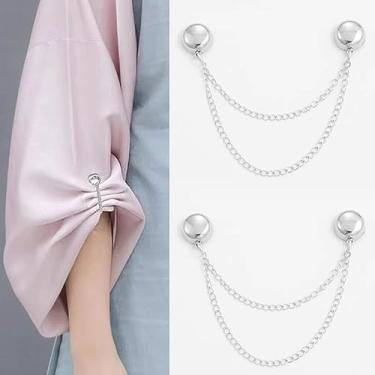 Imagem de 2 peças clipe magnético multifuncional para roupas com corrente botões de metal clipe roupas cachecol calças pernas punho fixação ímã pino, Medium, Metal, Sem Pedra Preciosa
