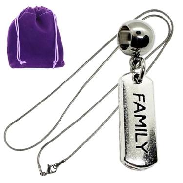 Imagem de Dave The Bunny Colares de família para mulheres - elegante colar de árvore genealógica e corrente de cobra de aço inoxidável combinando com pingente de liga de metal - ótimo presente para entes