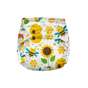 Imagem de LêLi ecofraldas Fralda Reutilizável para Praia e Piscina, Tamanho Único 5-18kg, Lavável, Unissex (Abelhas Girassol)