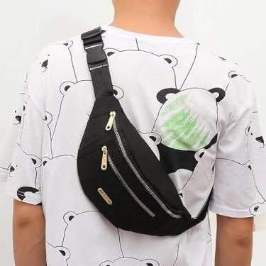 Imagem de Pochete transversal para mulheres, bolsa de peito leve e portátil para esportes ao ar livre, Preto, One Size, uso diário