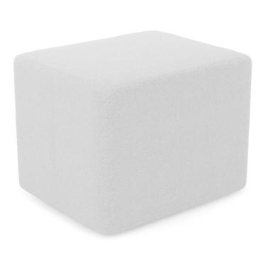 Imagem de Puff Decorativo Living Yumi Retangular 60cm Bouclê Cinza Claro - Abmaza