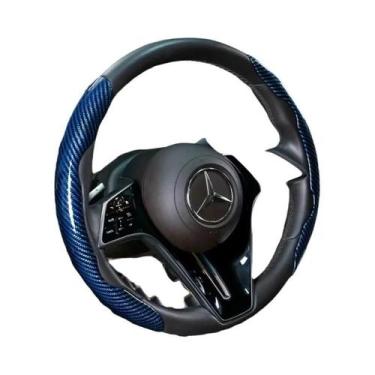 Imagem de Capa De Volante De Carro Universal Antiderrapante Em Fibra De Carbono 