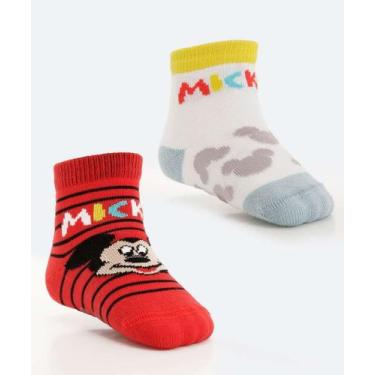 Imagem de Kit 2 Pares Meias Infantil Antiderrapante Mickey Disne-29037 - DISNEY,
