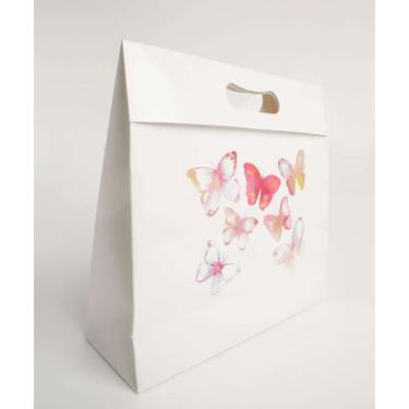 Imagem de Embalagem Presente Sacola Estampa Borboletas Marisa-68059, UN, Branco