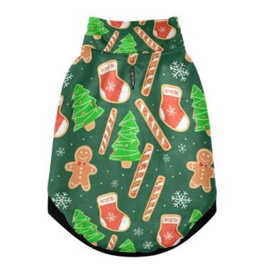 Imagem de SEHANY Casaco de Natal de gengibre para cães pequenos, super quente, à prova de vento, jaqueta de inverno, macia, aconchegante para animais de estimação, moletom para clima frio na neve com furo na