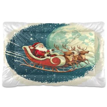 Imagem de SEHANY Cama de Natal para cães e gatos com fundo antiderrapante, cama de canil, colchão macio para animais de estimação, lavável, para cães pequenos, médios e grandes, gatos, 91 x 61 cm