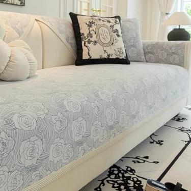 Imagem de HGTRH Capa de sofá sofá de canto em forma de L com encosto alto 2 lugares parte de canto de 3 lugares, capa de sofá de pele lavável em forma de L XXL, cobertor protetor antiderrapante para sofá L