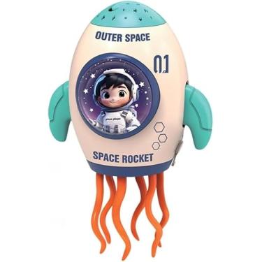 Imagem de Brinquedo Foguete Dançante Recarregável Infantil – Brinquedo Musical com Luzes LED, Movimento 360° e Música Educativa