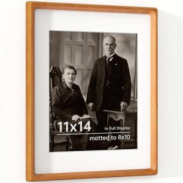 Imagem de Dreamland Porta-retrato de 28 x 35 cm fosco a 20 x 25 cm, moldura de madeira teca sólida, canto arredondado feito à mão com tela de vidro temperado HD ou suporte de parede, 1 pacote