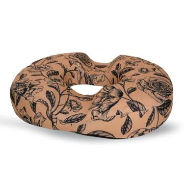Imagem de Almofada de donut floral para hemorróidas, almofada de assento para alívio da dor no cóccix – Almofada para cadeira de escritório em casa para trabalho sentado por muito tempo – Almofadas de assento