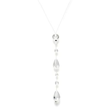 Imagem de CZMZHFC Colar feminino com gota de orvalho feito à mão, gargantilha em forma de V com pingente flutuante de gota de chuva transparente, Standard, Plástico + resina, Sem Pedra Preciosa