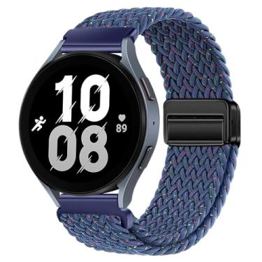 Imagem de Pulseiras magnéticas de nylon compatíveis com Samsung Galaxy Watch 6/5/4/3 Pro/Classic/Sport/Gear S3/S2 Frontier/Active, 20 mm e 22 mm para relógio Samsung Watch 47 mm, 46 mm, 45 mm, 44 mm, 43 mm, 42 mm, 41 mm e 40 mm