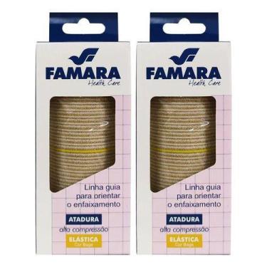 Imagem de Kit 2 Atadura Alta Compressão 15x1,30m Faixa Ortopédica - FAMARA