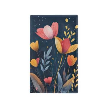 Imagem de Wassud Flores abstratas simples interruptor de luz placa decorativa para tomada placa de parede para tomadas elétricas em branco 4,53 x 2,76 polegadas