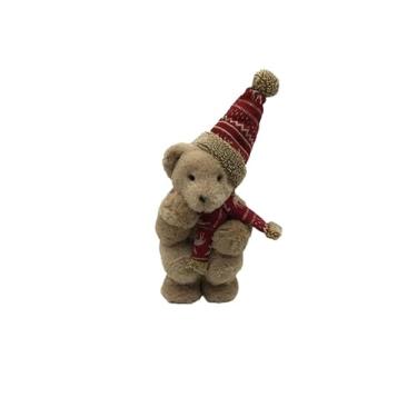 Imagem de Enfeite Natalino Urso Gorro Xadrez VM