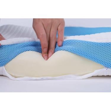 Imagem de Almofada ortopédica cervical para descanso de pescoço com tecido de resfriamento médico terapêutico para cóccix para dormir