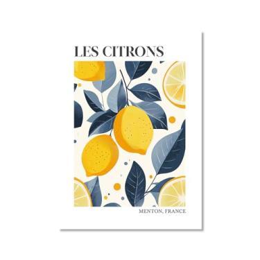 Imagem de Pôster colorido de limão, citrinos e laranjas, mercado de frutas, vintage, arte de parede, decoração de cozinha, pintura em tela para sala de jantar e quarto (SKU2,50,8 x 76,2 cm = (50 x 75 cm), sem