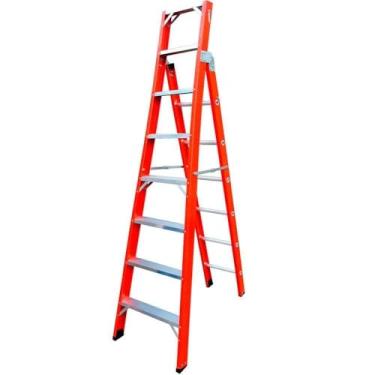 Imagem de Escada de fibra de vidro 6/9 degraus 1,80 x 2,95 m modelo multiuso - FMU-6/9 - Rotterman