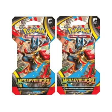 Imagem de 2 Blister Unitário Pokémon Mega Evolução Trading Cards Game Presente Aniversário Natal Diversão TCG