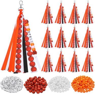 Imagem de Tondiamo 562 peças kit de fabricação de chaveiros esportivos de torcida personalizado, faça você mesmo, fita, letra, miçanga, mochila de torcida, presente de time de líder de torcida para mulheres