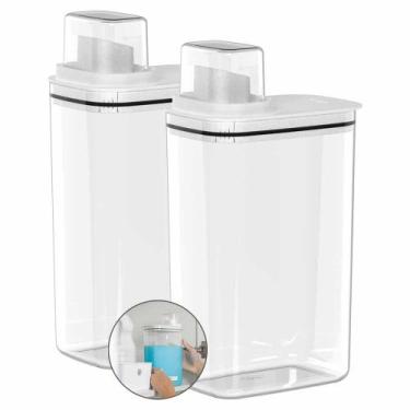 Imagem de 2 Organizador Dispenser 2,3l Amaciante Lavanderia Cor Branco - Ou