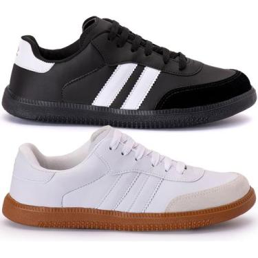 Imagem de Combo Promocional 2 Pares Tênis Unissex Confortável - Oldsen, Black, B