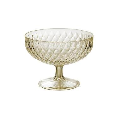 Imagem de Taça P/ Sobremesa Glamour Grande 1,9l Plastico Cristal Ambar - Plasúti