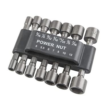 Imagem de Conjunto de bits parafuso elétrico 14 peças com porta-chave hexagonal 1 4 polegada adaptador soquete e kit ferramentas r