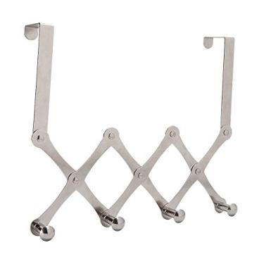 Imagem de GLOGLOW Cabide de Porta Dobrável Telescópico sobre Os Ganchos da Porta, Cabide de Aço Inoxidável Dobrável Telescópico para Pendurar Mochila, Chapéu, Guarda-chuva, Toalha na Sala de Estar, Quarto, (4