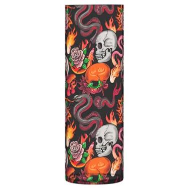 Imagem de JUZIHAI Vaso colorido com estampa de crânio para flores, 9,9 cm x 30 cm, cilindro de plástico, moderno, vaso de flores para decoração de casa de centro de mesa de casamento