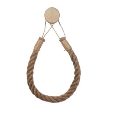 Imagem de Gancho Sem Furos de Corda de Juta Porta Papel Higiênico e Toalha Decorativo para Banheiro e Cozinha, Ideal para Famílias