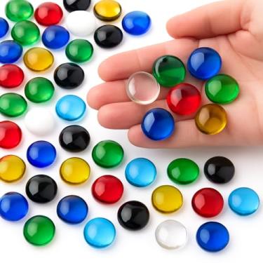 Imagem de ARSUK Pedras coloridas de pedras, bolinhas de gude de 2,3 kg – pedras decorativas de vidro para vasos, contas de vidro para vasos, pedras Mancala, dispersões de mesa, decoração de casamento, aquário e