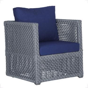 Imagem de 1 Poltrona Madri Alumínio Corda Náutica Estofado 10 Trama Prata